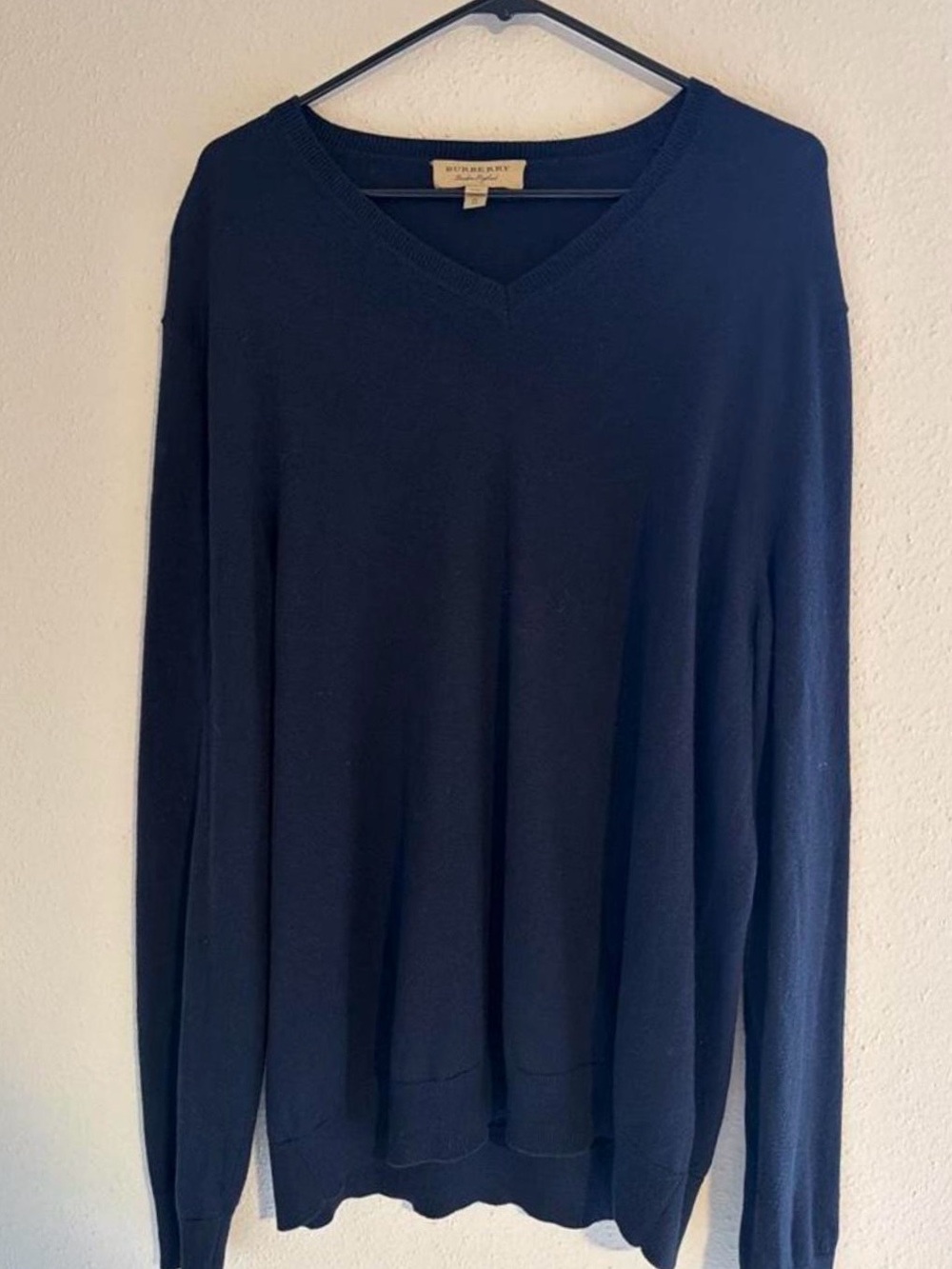 Burberry Men's Navy V-Neck Sweater